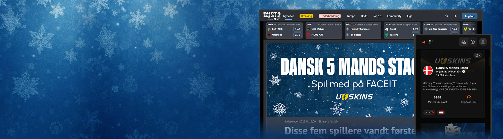 UUSKINS Díjazza: A dán 5 fős csapat nyertesei